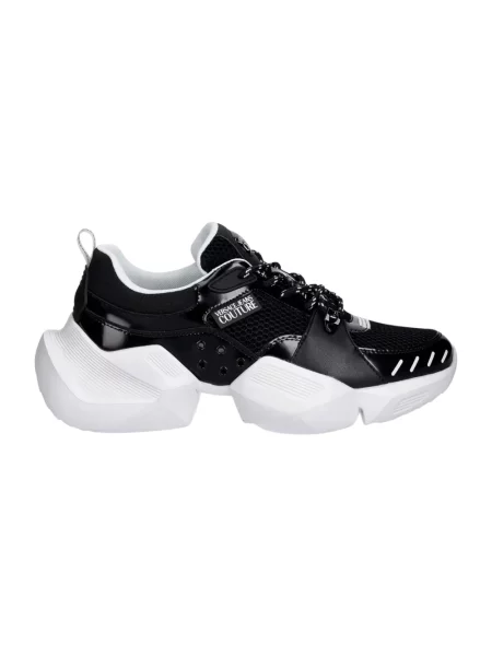 Sneakersy Versace Jeans Couture skórzane z logo czarne