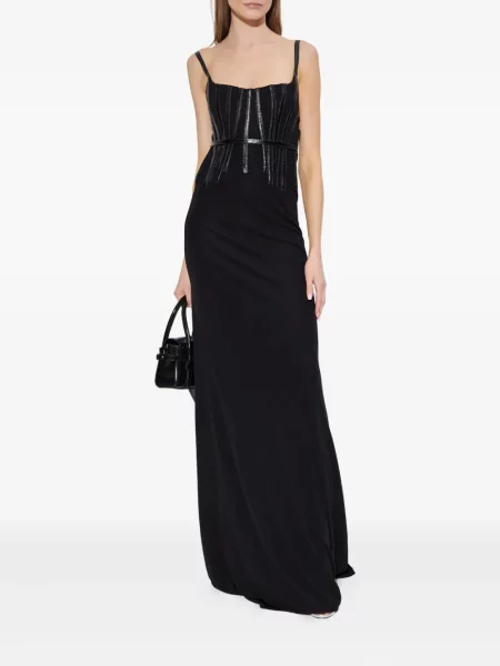 Rochie maxi Dsquared2 cu bretele negru