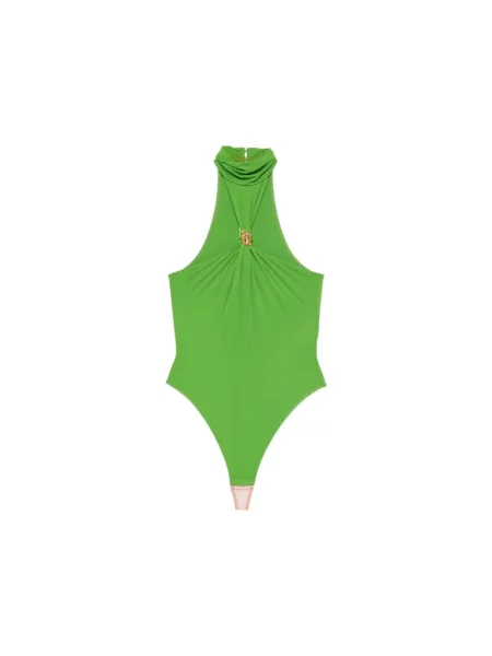 Koszulka Elisabetta Franchi z dekoltem halter zielona