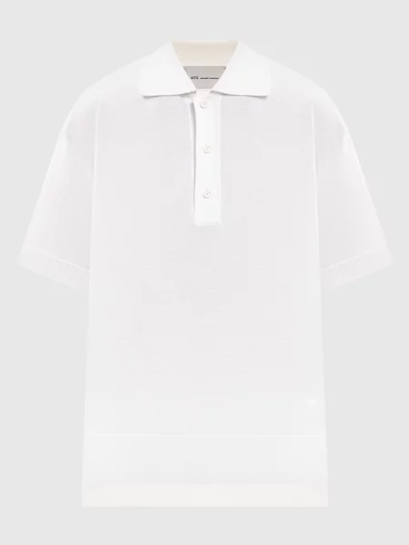 Поло Ami Paris с вышивкой бежевое