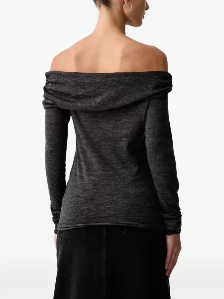Pulover Pinko cu broderie gri