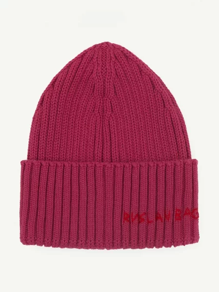 RUSLAN BAGINSKIY căciulă de damă cu lână merino Hand-embroidered roz