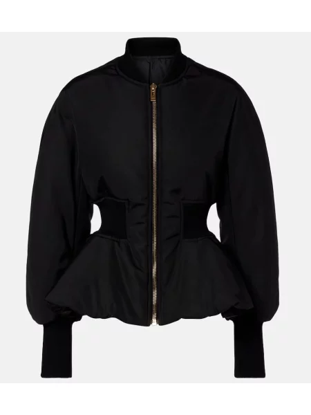 Cu peplum geacă bomber Alaïa negru