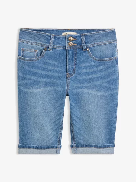 Bermudy jeansowe mid waist niebieskie
