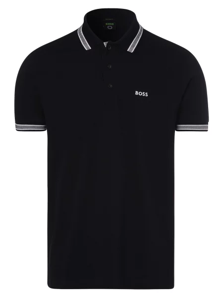 BOSS Black Tričko Paddy námornícka modrá biela