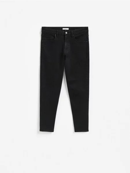 Reserved Blugi skinny cu efect de prespălare negru