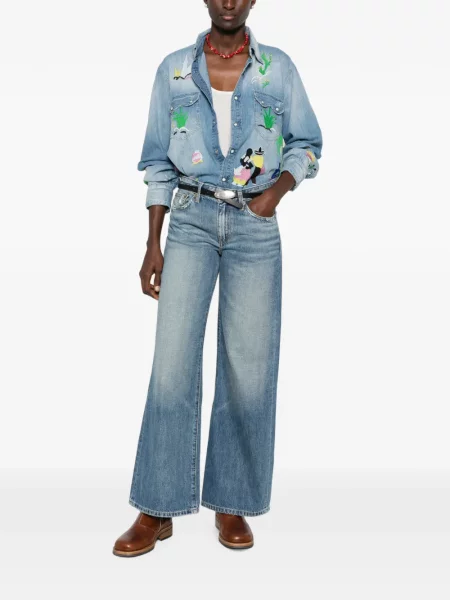 Blugi cu picior larg Antik Denim albastru