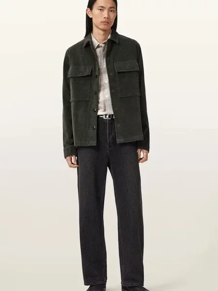 Классическая ошейниковый рубашка Allsaints черная