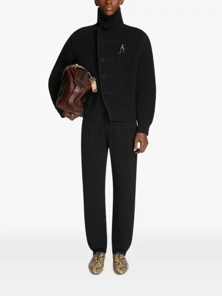 Pantaloni Dries Van Noten de lână negru
