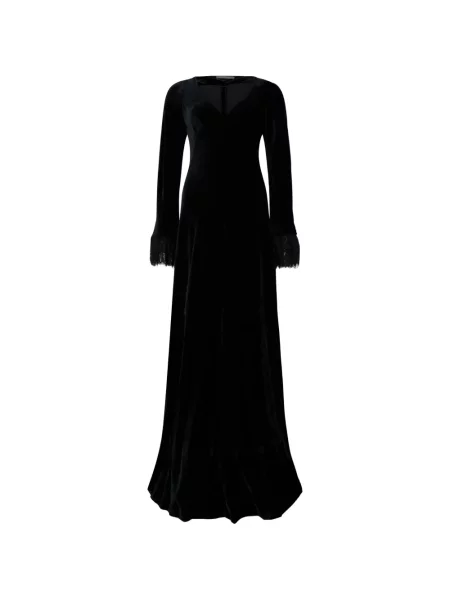 Rochie maxi Alberta Ferretti din dantelă negru