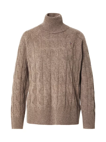 TOMMY HILFIGER Pulover deschis maro
