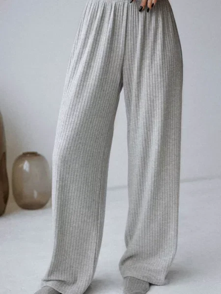 Брюки с высокой посадкой сірі