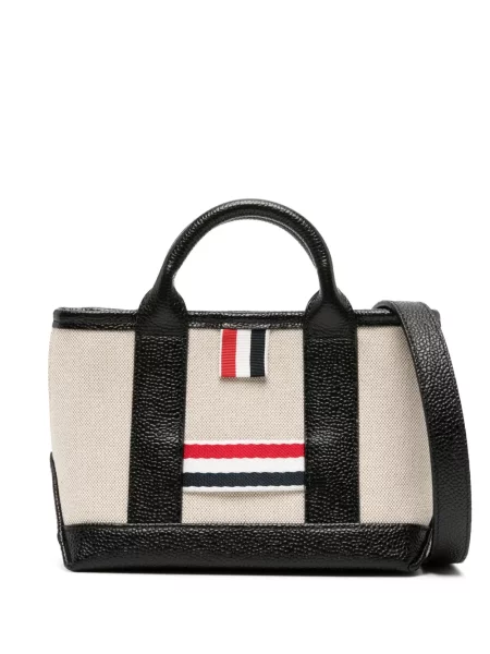 Geanta de piele Thom Browne din piele negru