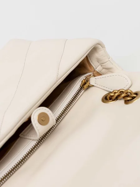 Pinko чанта crossbody дамска от кожа бяло