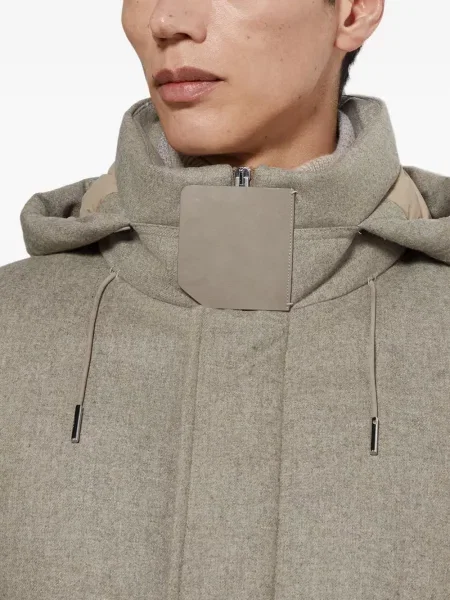 Geacă parka Zegna cu glugă gri