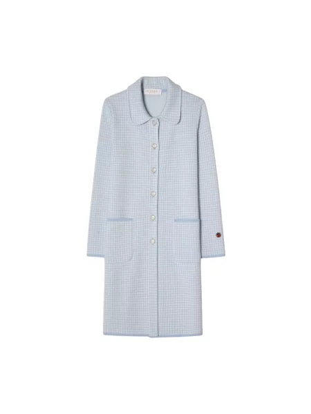 Dzianinowy płaszcz Busnel niebieski