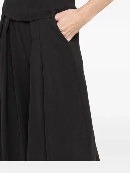 Pantaloni palazzo Nissa cu talie înaltă negru