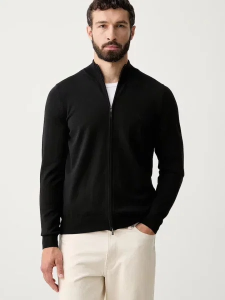 BOSS cardigan pentru bărbați din lână H-Balonso-L negru
