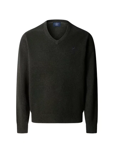 Pulover Hackett London cu decolteu în V verde
