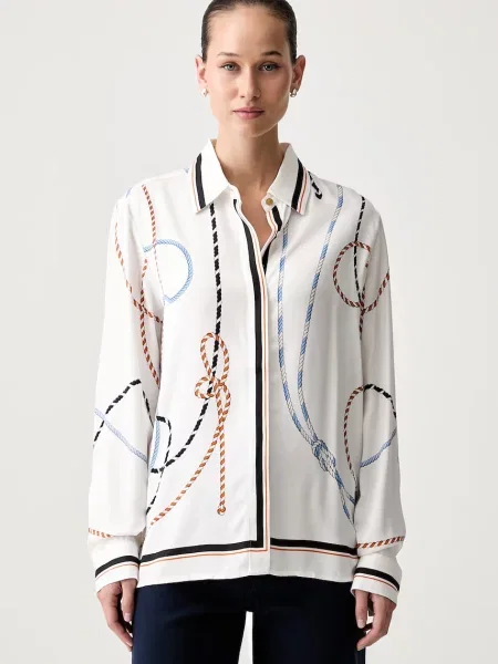 Tommy Hilfiger cămașă pentru femei cu vâscoză alb