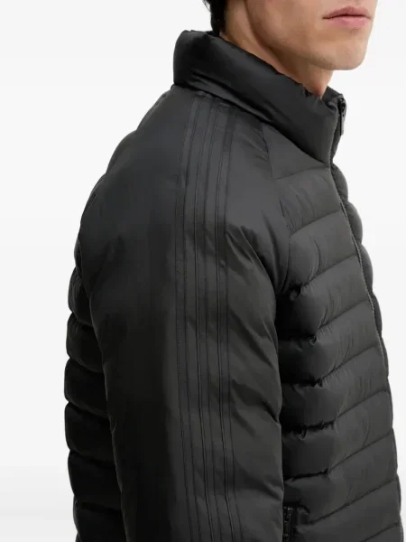 Pantaloni Adidas cu glugă cu dungi alergare negru