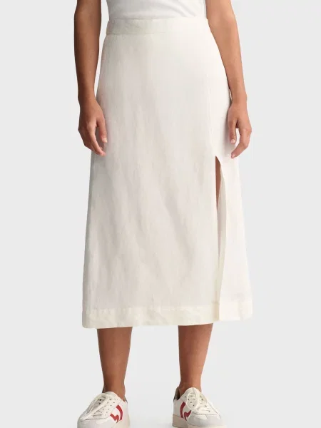 Лляна спідниця міді Gant біла