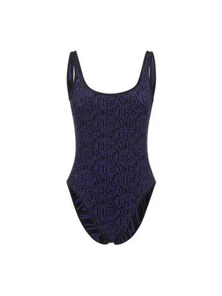 Stroj jednoczęściowy Versace z autografem czarny