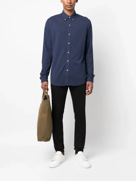 Vunena košulja Polo Ralph Lauren s vezom crvena