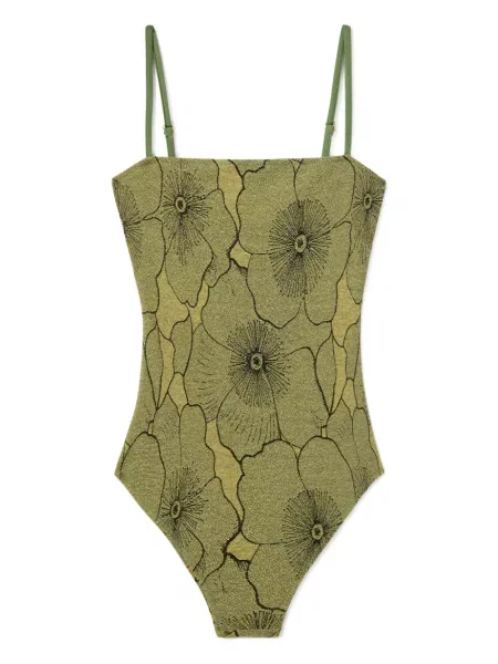 Costum de baie La Doublej cu model floral cu imagine verde