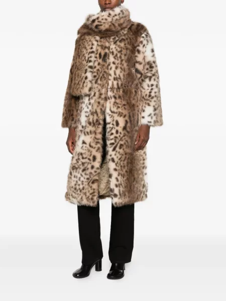 Palton La Piscine cu imagine cu model leopard maro