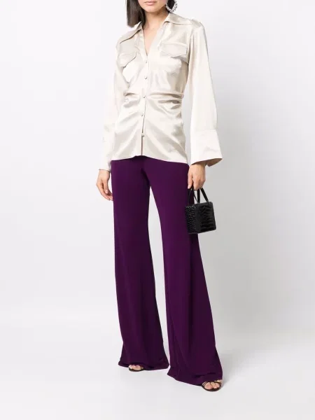 Pantaloni Alberta Ferretti evazate stretch violet
