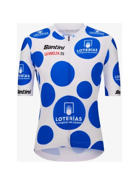 Koszulka rowerowa La Vuelta Lunares Lider Klasyfikacji Górskiej Manga Krótka Corte Classic S biała