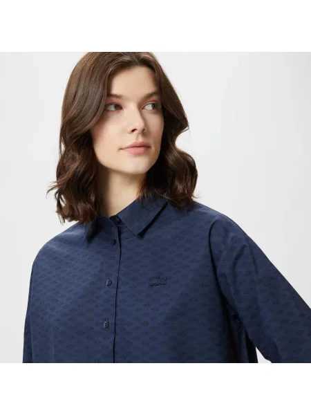 Lacoste Koszula Tkana Lacoste granatowa