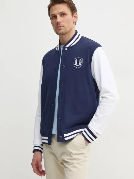 Mikina Hackett London tmavomodrá s aplikací