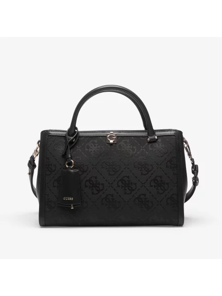 Kabelka GUESS Audrey Logo Girlfriend Satchel Black Logo Universal černá