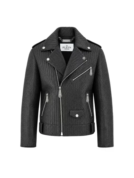 Kurtka skórzana Philipp Plein czarna