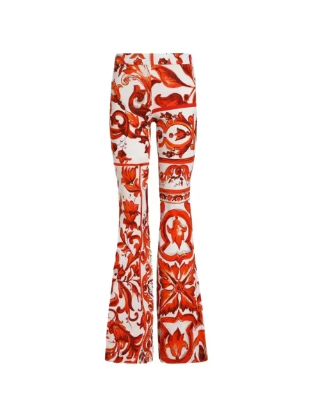Lung pantaloni Dolce & Gabbana evazate alb