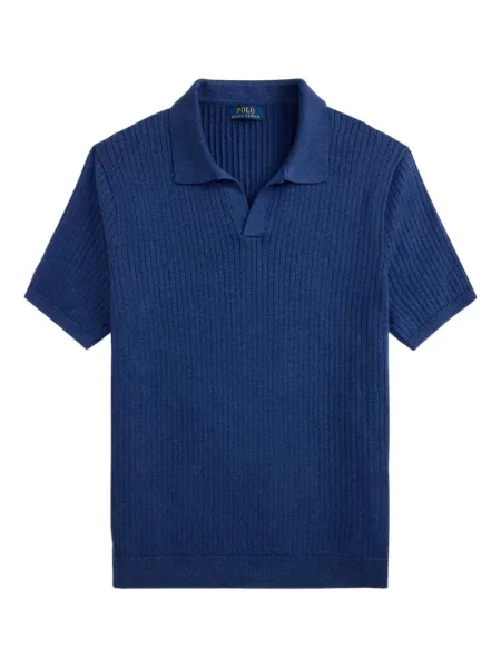 Dlouhá pruhovaná s límcem kšiltovka Polo Ralph Lauren modrá