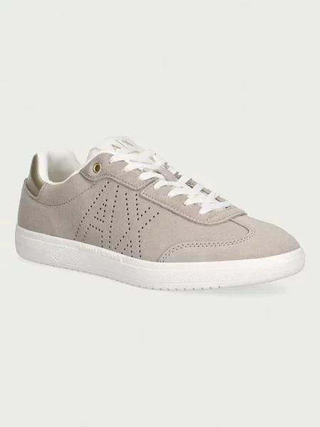 Armani Exchange sneakers pentru femei din piele întoarsă bej
