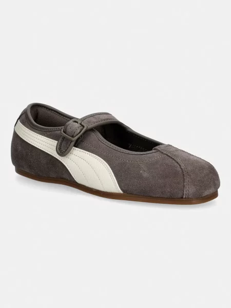 Puma balerini din piele întoarsă Tacklette maro