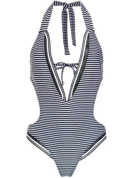 Costum de baie Amir Slama cu dungi negru