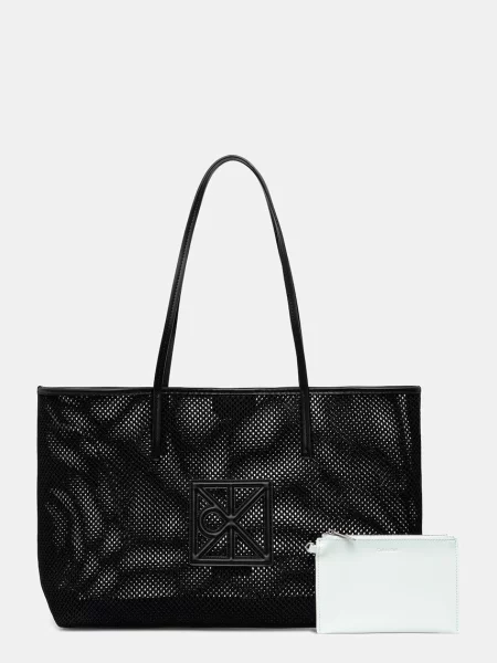 Calvin Klein Geantă Emblem Mesh Tote negru