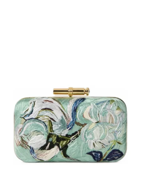 Geantă plic Givenchy cu model floral verde