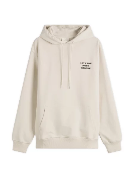 Drole de Monsieur Bluzy Mężczyzna XL Bluza z Kapturem z Napisem beżowy