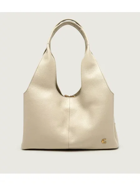 Coccinelle De piele geantă shopper Coccinelle Nell bej