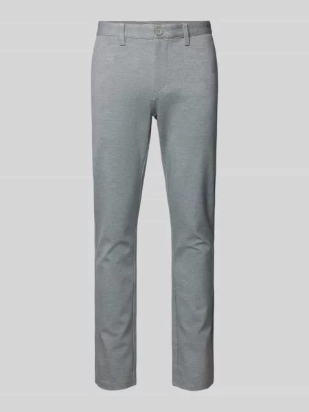 Spodnie o kroju tapered fit z zapięciem na guzik i błyskawiczny model ‘MARK’ Only & Sons