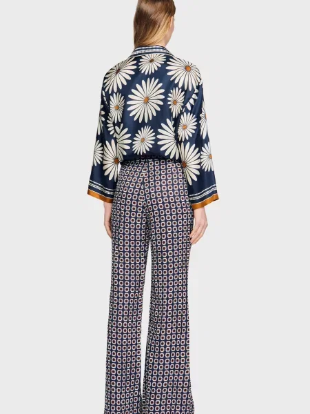 Шовкова блуза Sandro синя