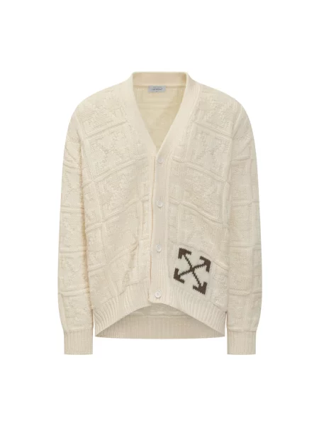 Kardigan Off-white wełniany biały