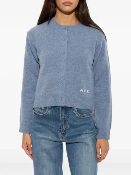 Cardigan A.p.c. cu autograf albastru