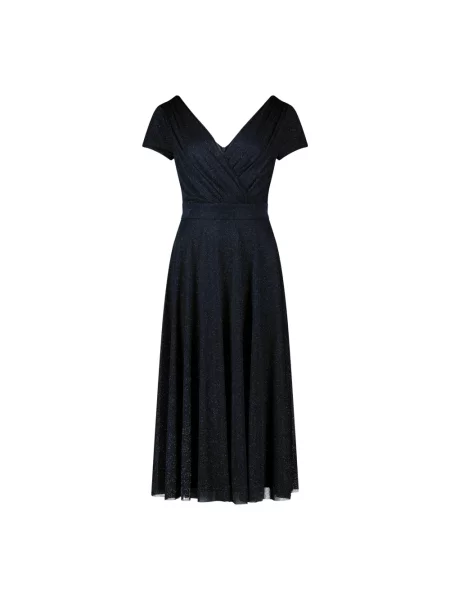 Sukienka koktajlowa o długości do kolan w stylu kopertowym Vera Mont niebieska